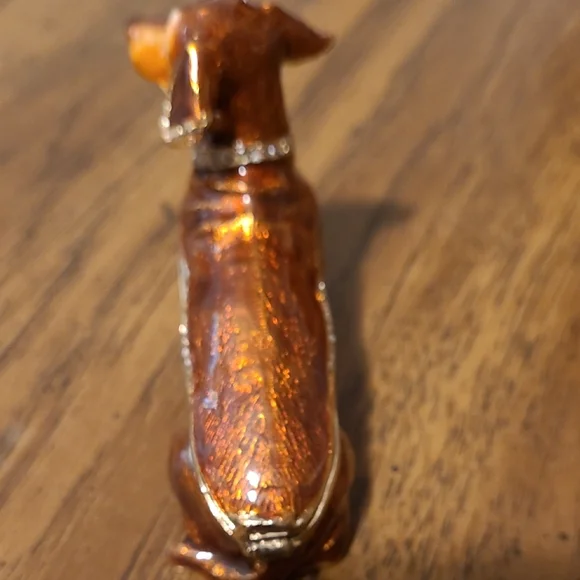 Brown and Gold Dachshund Trinket Box - Picture 2 of 5